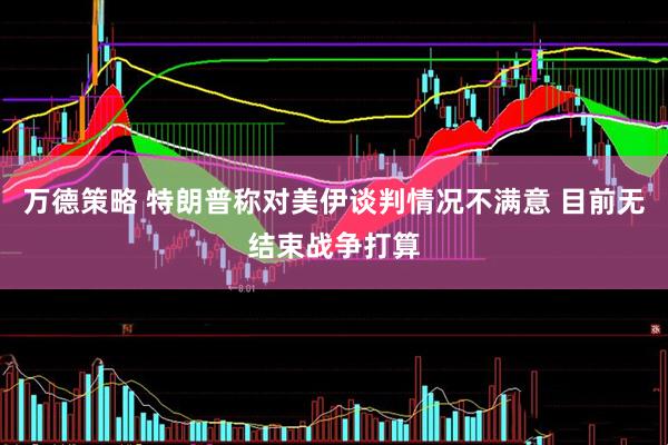 万德策略 特朗普称对美伊谈判情况不满意 目前无结束战争打算
